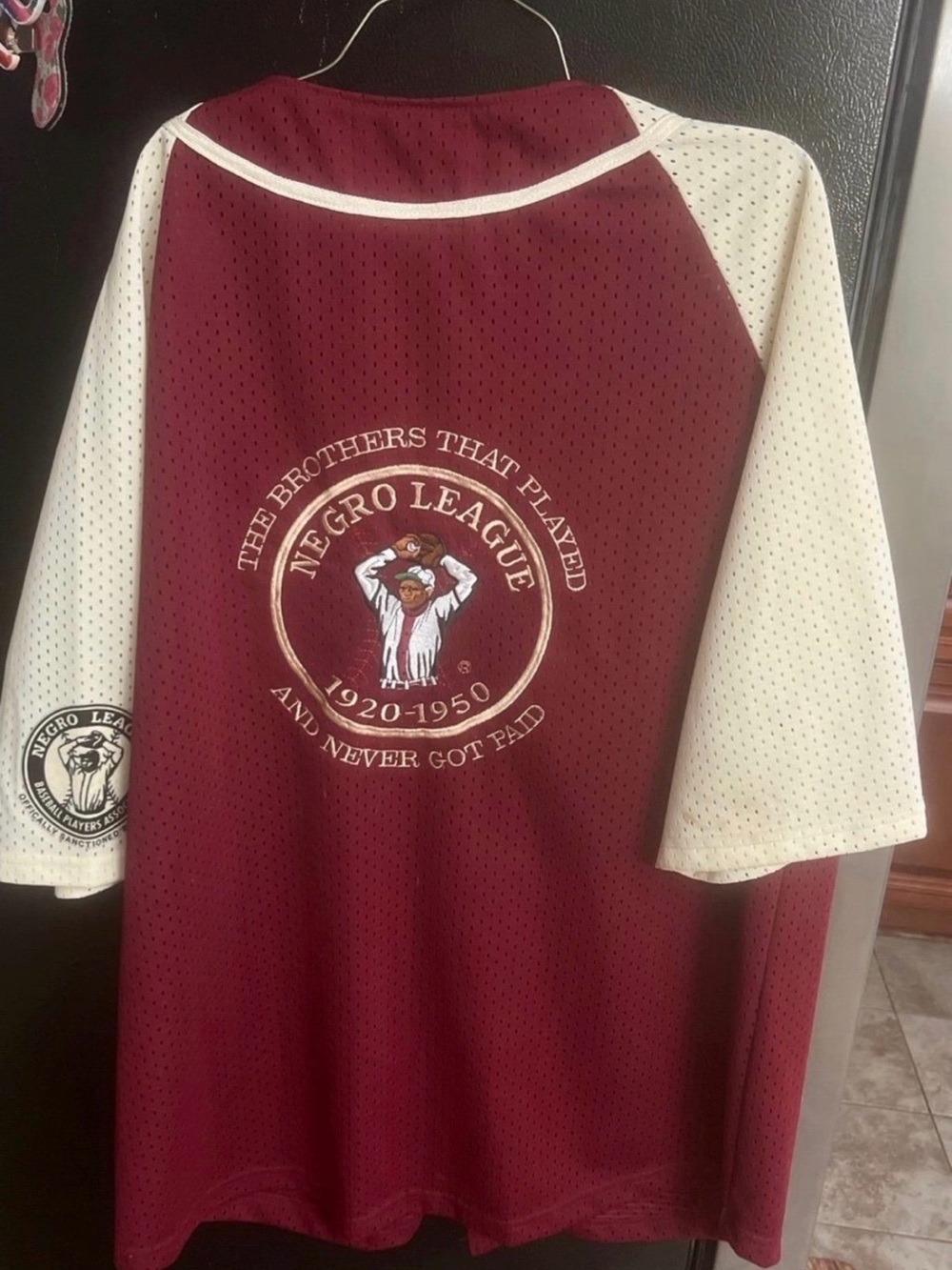 Negro Leagues Maroon & Cream Baseball Jersey - Picture 3 of 4